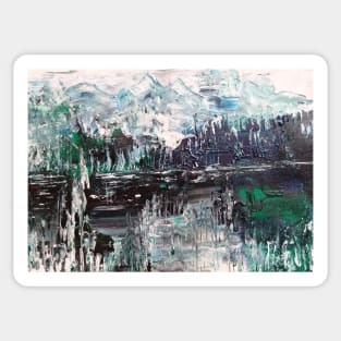 Semi abstract river scape 4 Sticker